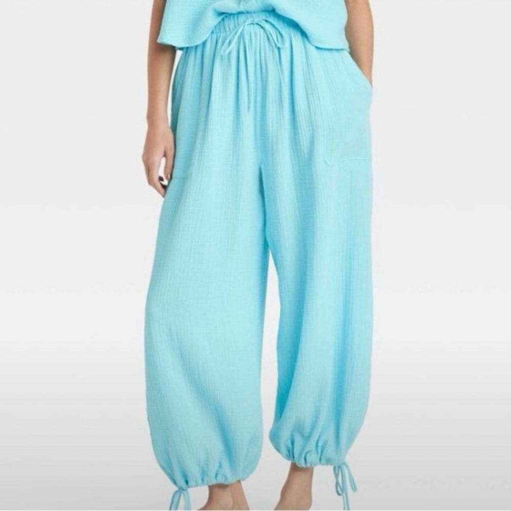 Women's Light Blue Parachute Pant and tank set